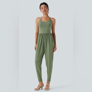 HALARA Olive Green Sleeveless Jumpsuit